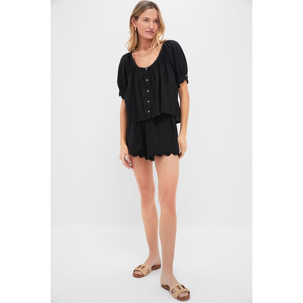 TUCKERNUCK Black Linen Tully Top Size S NWT Retail $128 Tuckernuck - Picture 4 of 8